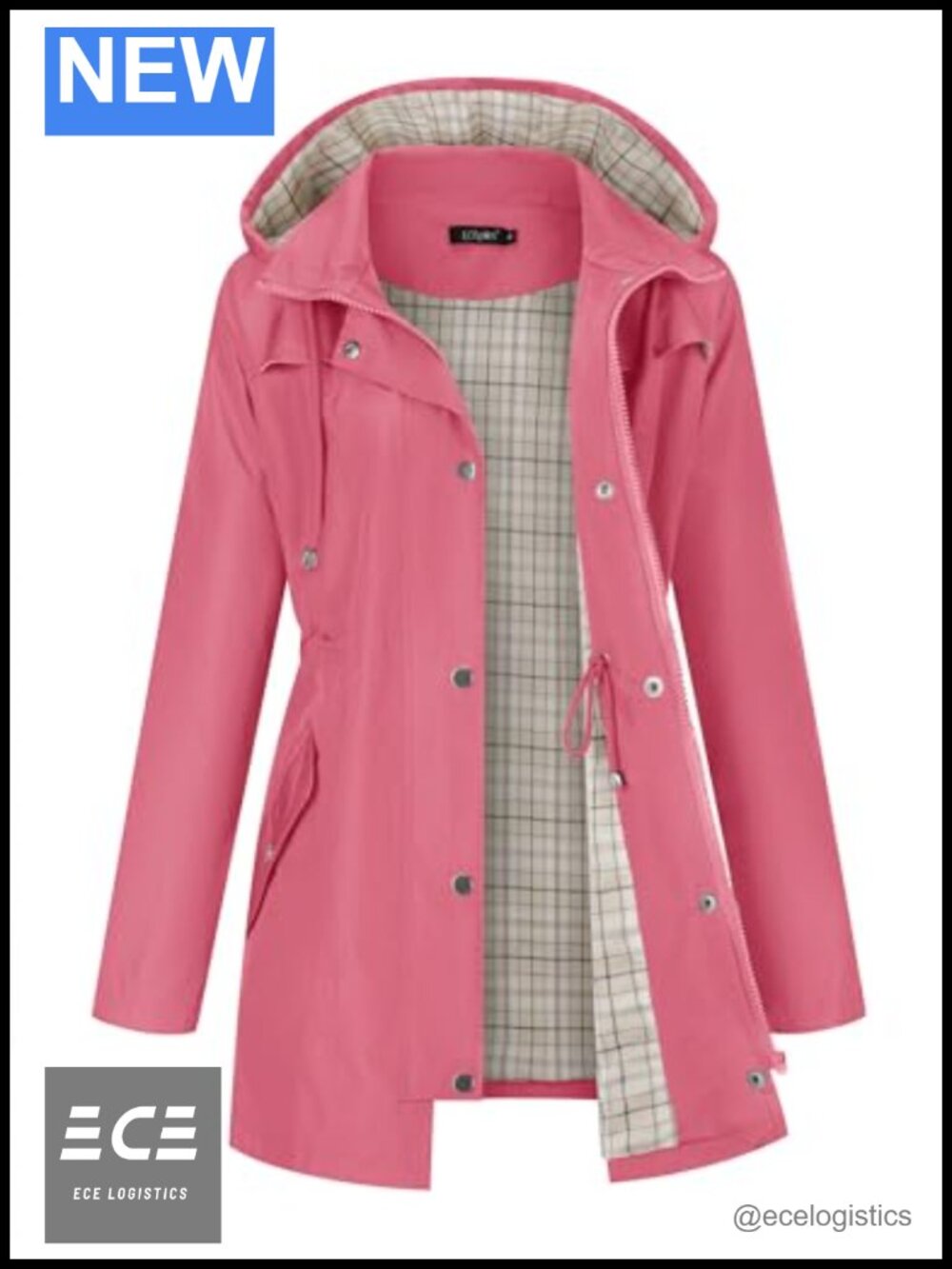 LOMON Women Waterproof Hooded Rain Jacket Lined Lightweight Trench Raincoat